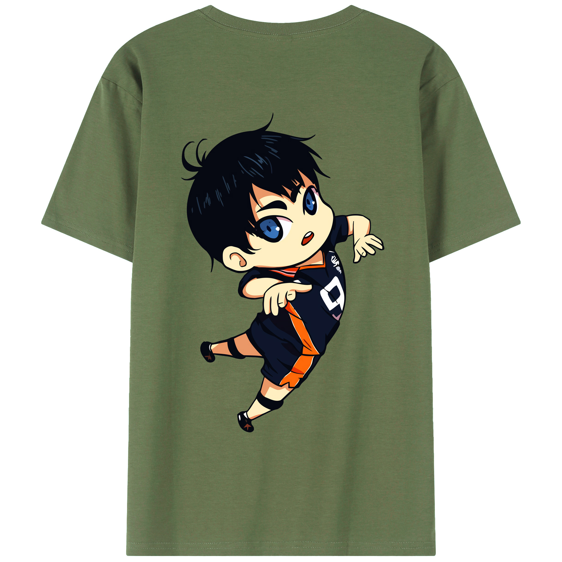 （画像用） ハイキュー!! Haikyu!! 綿100％ メンズ半袖Tシャツ（バックプリント） 通気性